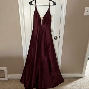 B Darlin Deep Burgundy Backless Dress